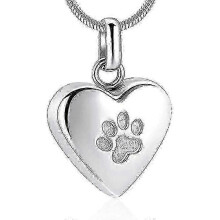 Collier de crémation en forme de cœur contenant les cendres d'un animal de compagnie, bijou souvenir