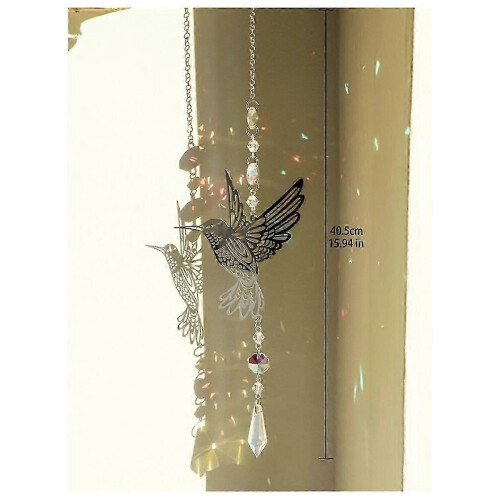 Hanging suncatcher for windows - silver crystal rainbow maker decor 2