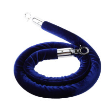 (Blue) 1.5m Velvet Rope Crowd Control Stanchion Post Queue Line Barrier