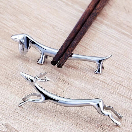 Chopstick rack for dining table with wild deer and dachshund ornament 2