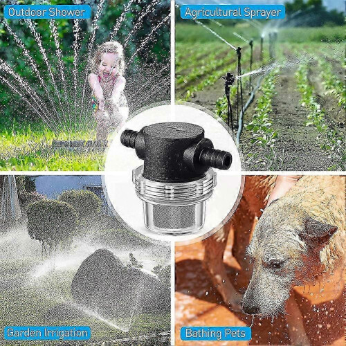 Inline waterfilter voor pomp, 3/8 inch zeef met slangnippel. 1