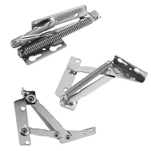 Spring-loaded hinge for folding sofa with silent damping 1