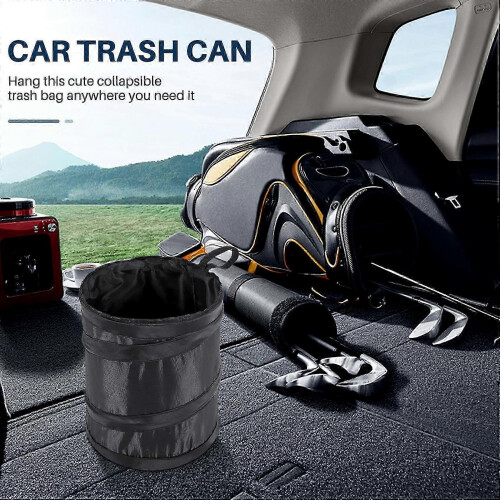Portable garbage bin for car with collapsible and waterproof features 2