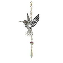 Attrape-soleil suspendu pour fenêtres - Décoration en cristal argenté créant un arc-en-ciel