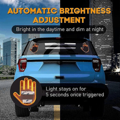 Wireless Middle Finger Car Light, Road Rage Gesture LED 2