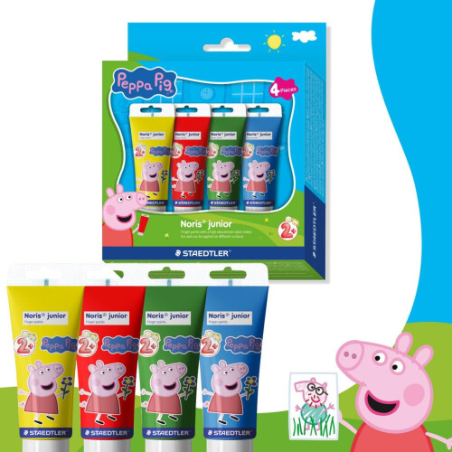 Staedtler Staedtler Peppa Pig Finger Paints Assorted 4 Pack 2
