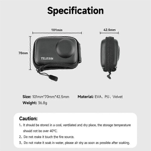 Protective carrying case for Action 3 mini storage
