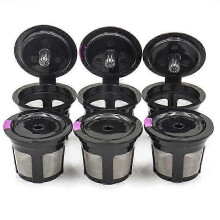 Cápsulas de café para Keurig, paquete de 6 cápsulas reutilizables con tapa de plástico.