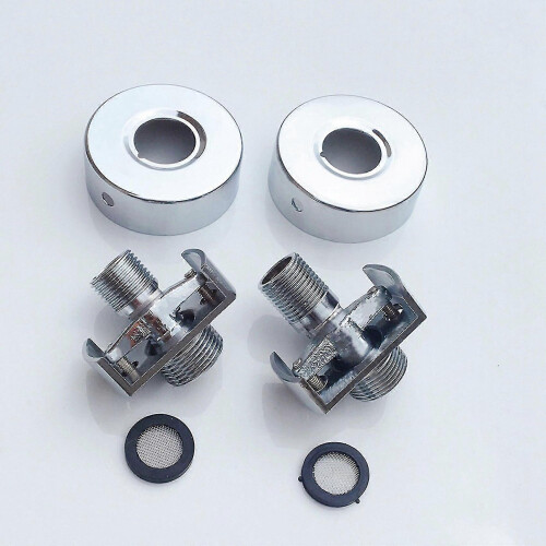 Adjustable shower head for copper pipe - 2x angled intake corner screw
