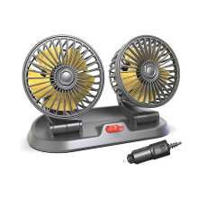 Ventilateur de voiture à double tête pour le refroidissement du véhicule, alimenté en 12 V.