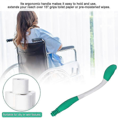 Self assist toilet aid for disabled with tissue grip 1