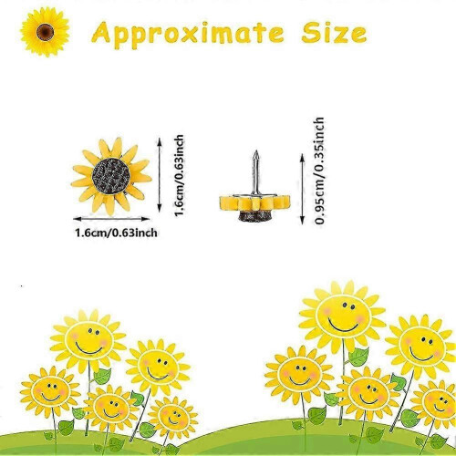 Sunflower tacks for photos - 40pcs decorative push pins for maps 1