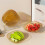 Square Fruit Salad Plates Set Clear 4-Piece 6