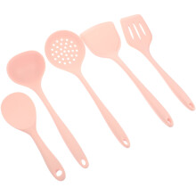 Pink scoop shovel slotted spoon spatula set