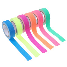 Fita fluorescente reativa a UV que brilha no escuro, preta, para dutos elétricos, papel decorativo Washi neon refletivo, 6 rolos.