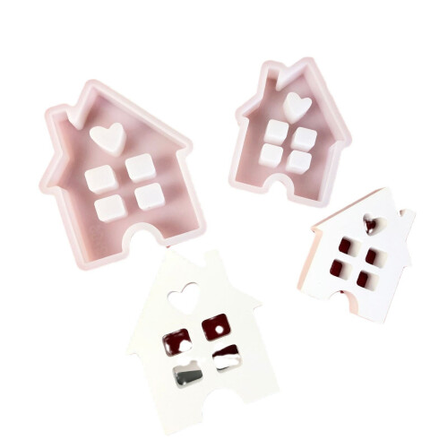 Silicone House Candle Mould with Window, 1 Piece 2