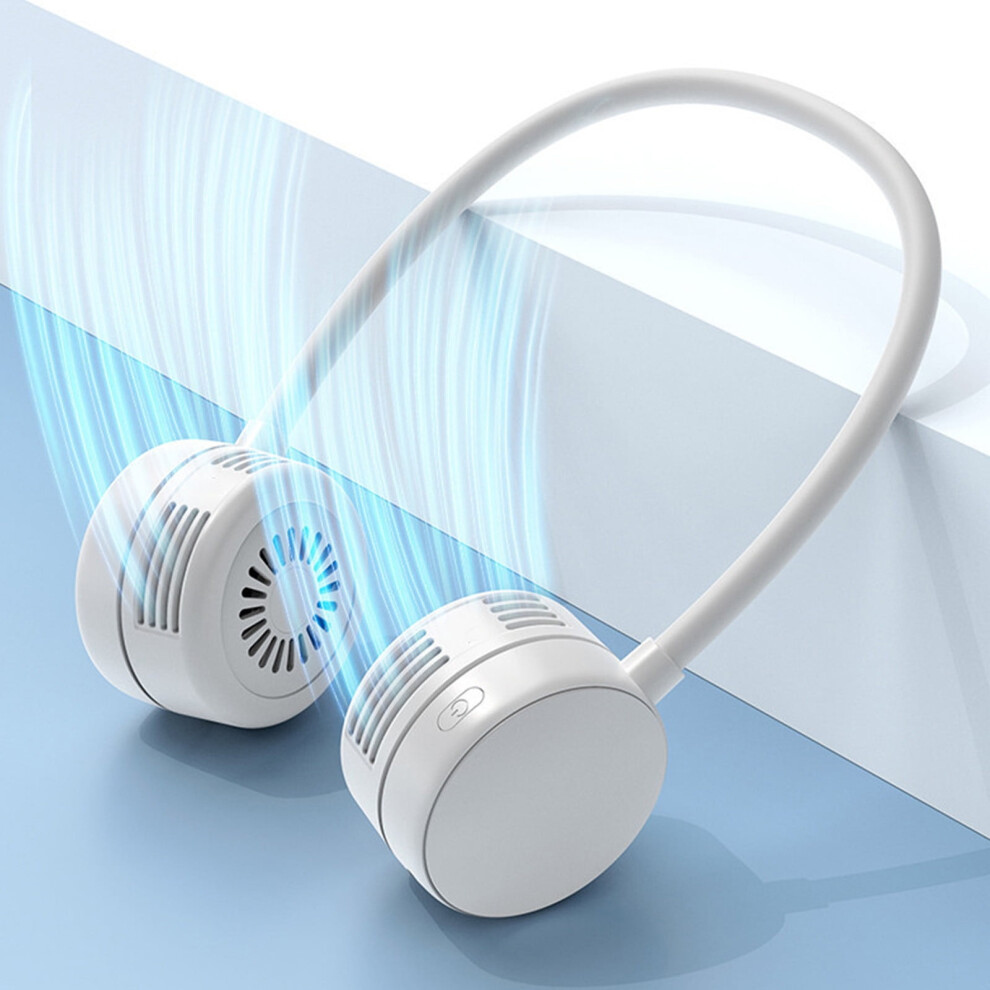 Wjsxc Neck Fan Portable Bladeless Usb Rechargeable White 9336866855920