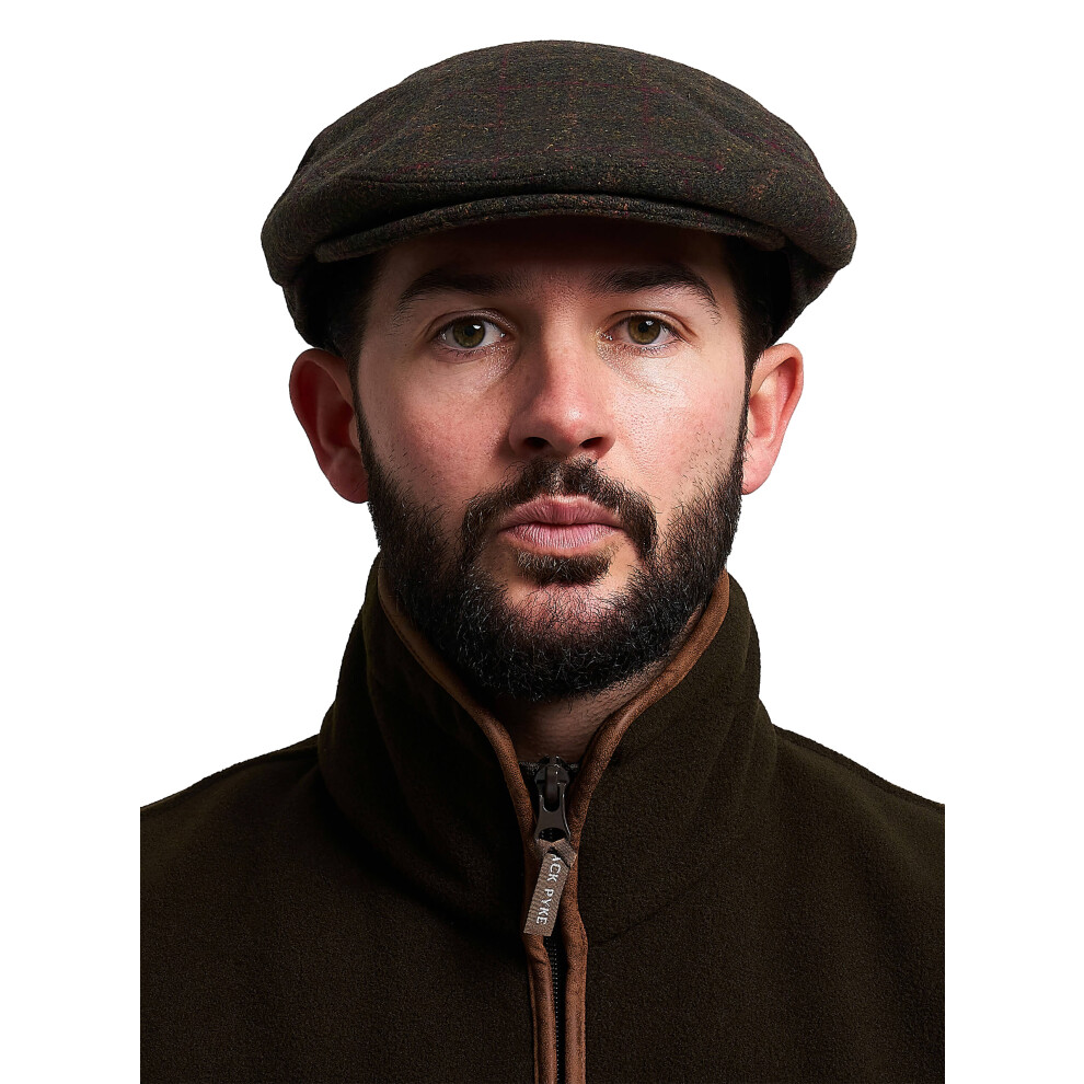 Jack Pyke Wool Blend Flat Cap Dark Olive 57Cm