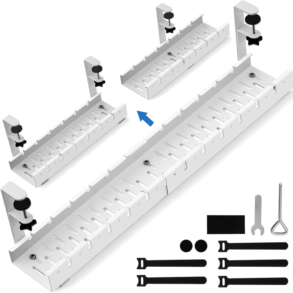 Under Desk Cable Management Tray Metal Extendable 1 Pack 9336866860085