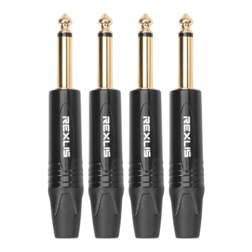 jixopn4pcs Σύνδεσμος βύσματος μικροφώνου επιχρυσωμένος6,35 χιλ. DIY βύσμα συγκόλλησης