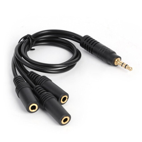Gold Plated 3.5mm 3-Pole to 3-Way Stereo Cable