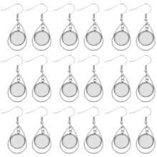 Stainless Steel Earring Bezels 12mm 20 pcs
