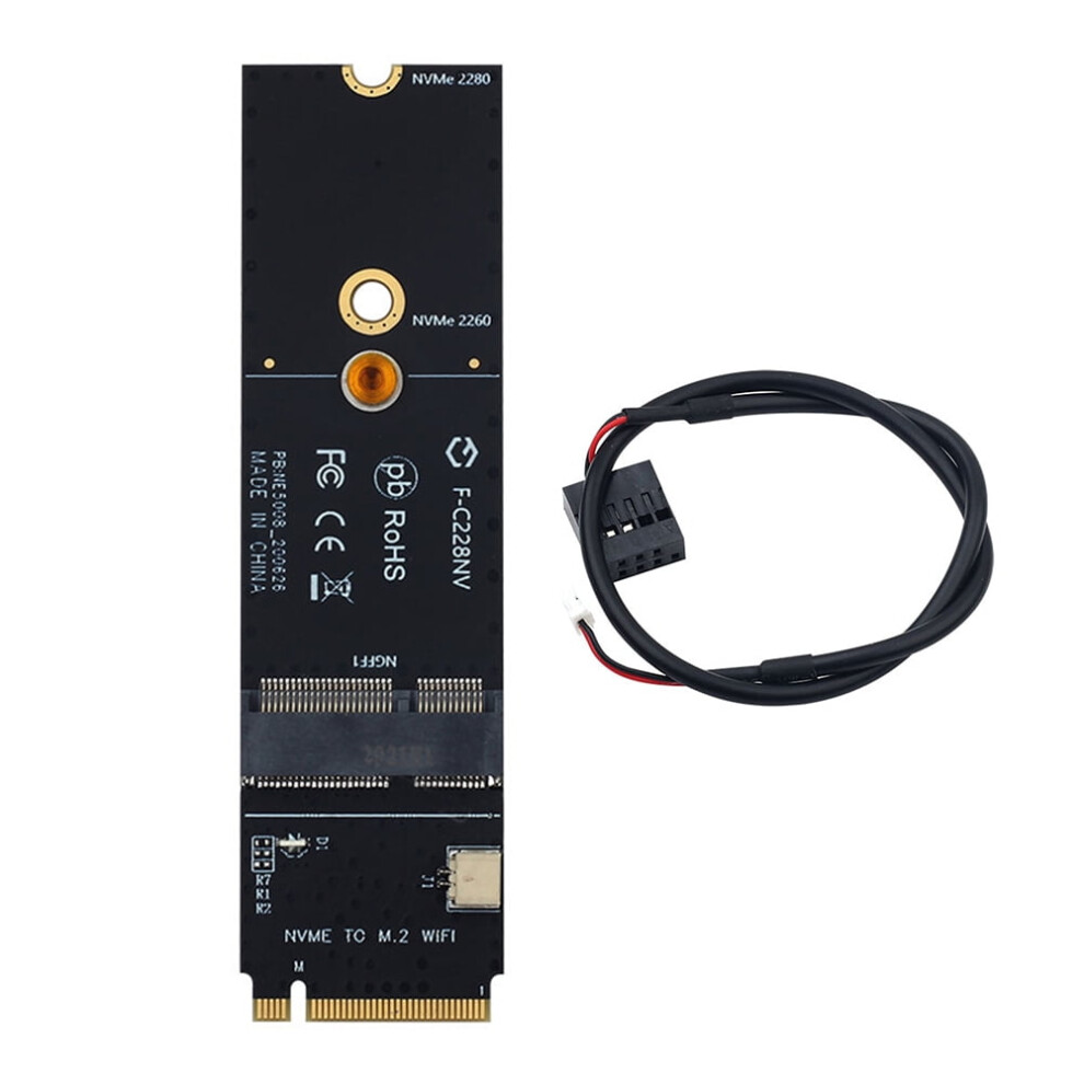 Jixopn M.2 A/E Key to M Key Adapter for AX200 NVMe WLAN Card-image-OPC-PVXPSC8-NEW