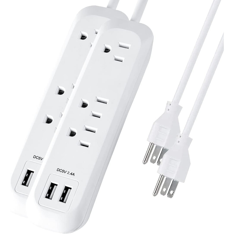 Usb Power Strip Surge Protector With 3 Outlets 2 Usb Ports 917087636636