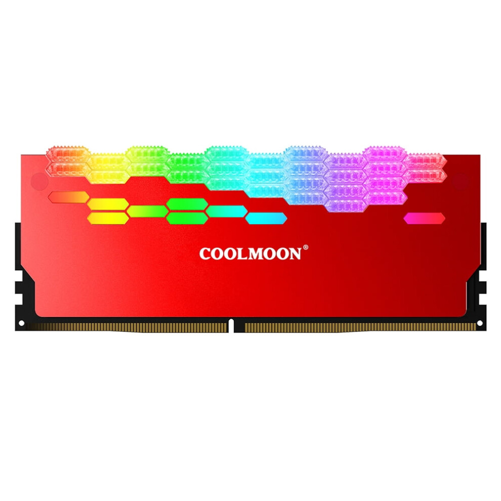 Coolmoon Ra-2 Ram Heat Sink With Argb Lighting Red 917087637718