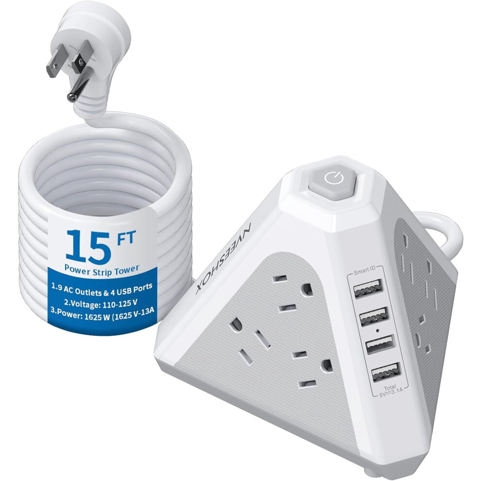 Surge Protector Power Strip Tower With 9 Ac Outlets And 4 917087635073