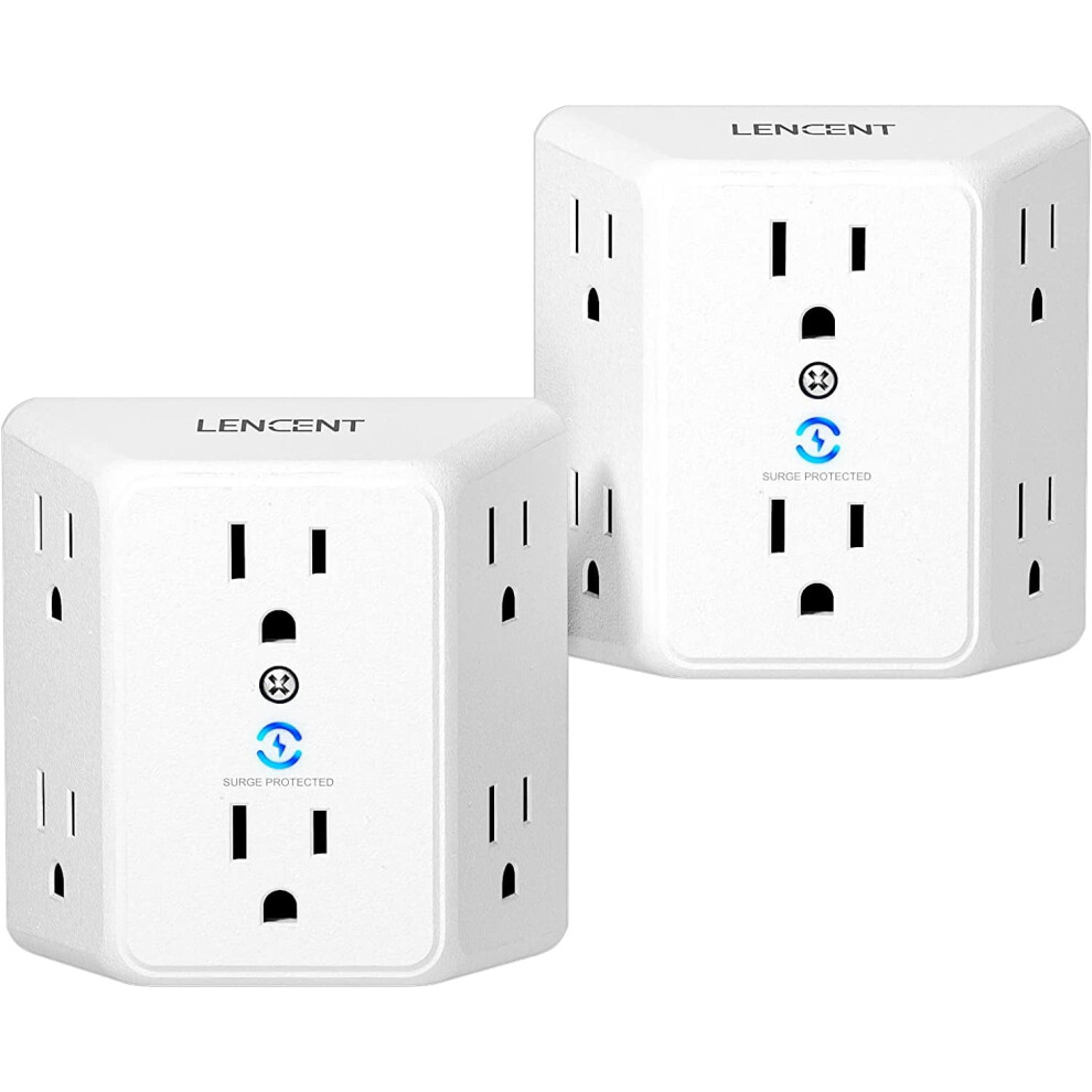 6-Outlet Surge Protector Wall Tap 2 Pack 917087636315