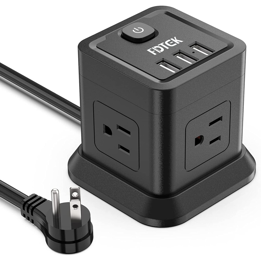 Power Strip With Usb Ports 4 Outlets 3 Usb 5 Ft 917087636193