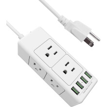 Surge Protector Power Strip with 6 Outlets and 4 USB Ports
