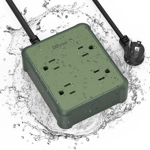 Outdoor power strip weatherproof 4 outlets 6 ft
