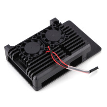 Aluminum Alloy Case with Dual Cooling Fans for Raspberry Pi