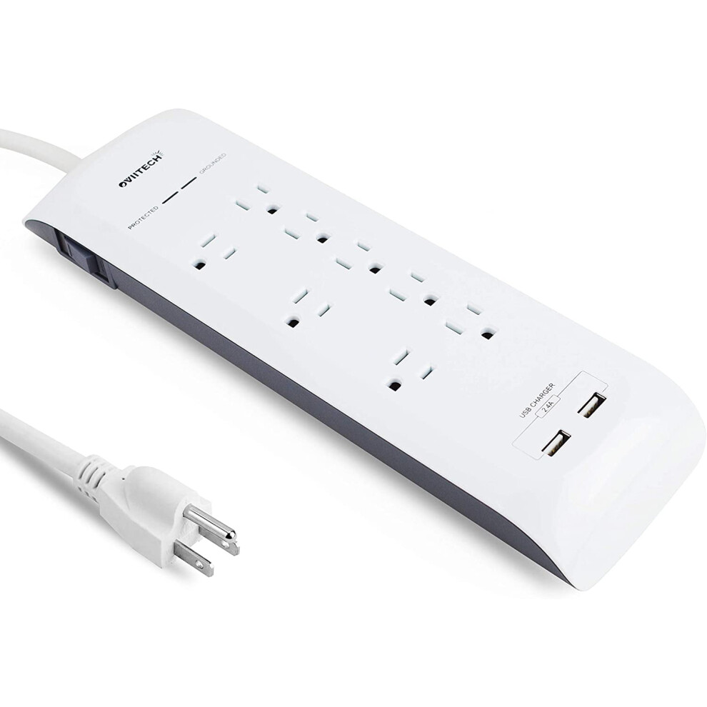 Surge Protector Power Strip 8 Outlets 2 Usb 2160J 6Ft 917087637039