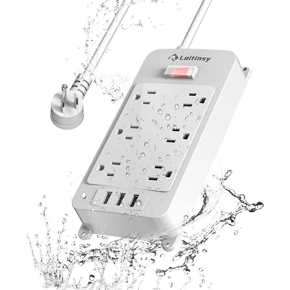 Outdoor Power Strip Weatherproof 6-Outlet Surge Protector 917087634854