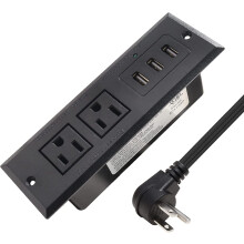 Desk Power Strip with USB Ports 2 AC Outlets 3 USB 15W