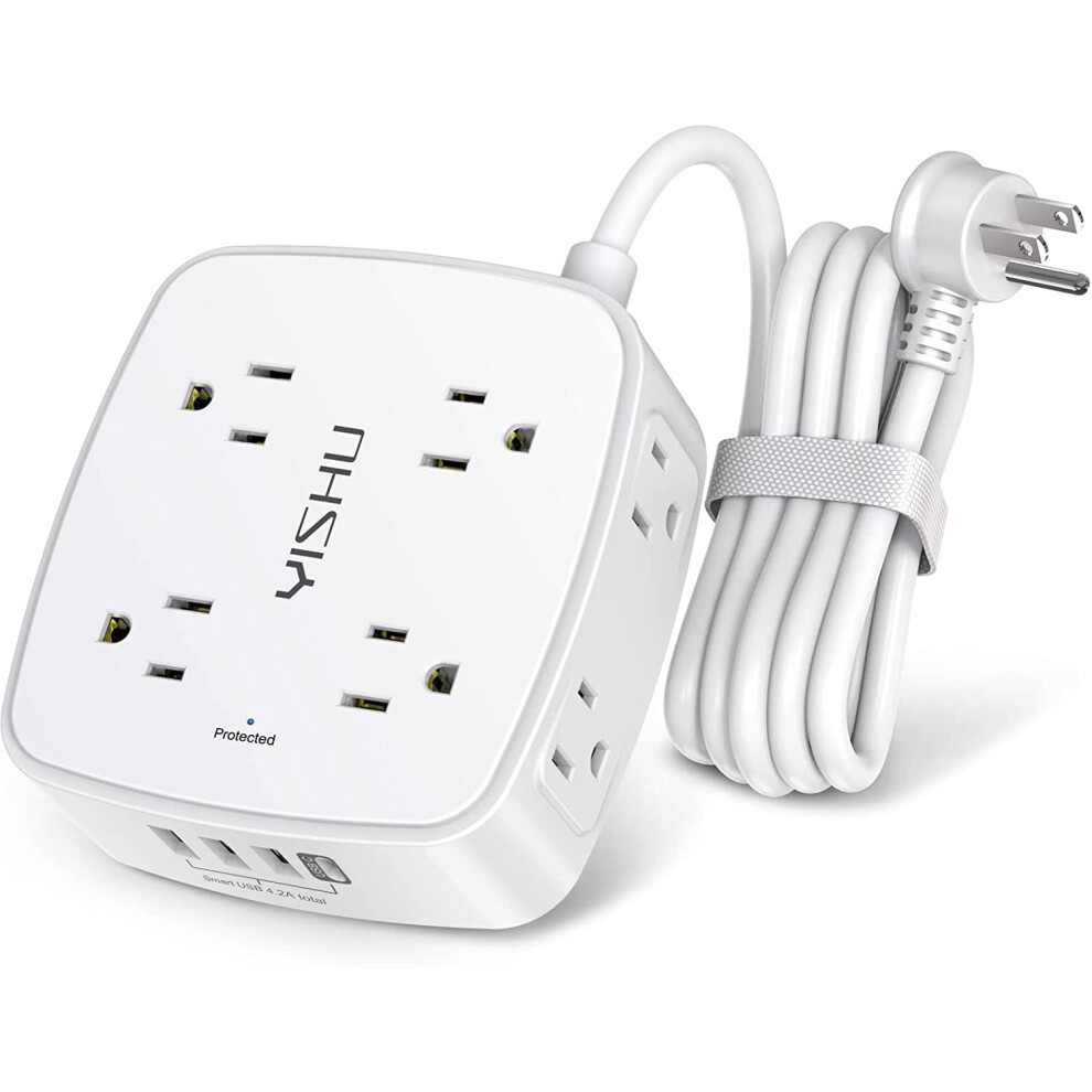 Surge Protector Power Strip 8 Outlets 4 Usb 6 Ft 917087635615