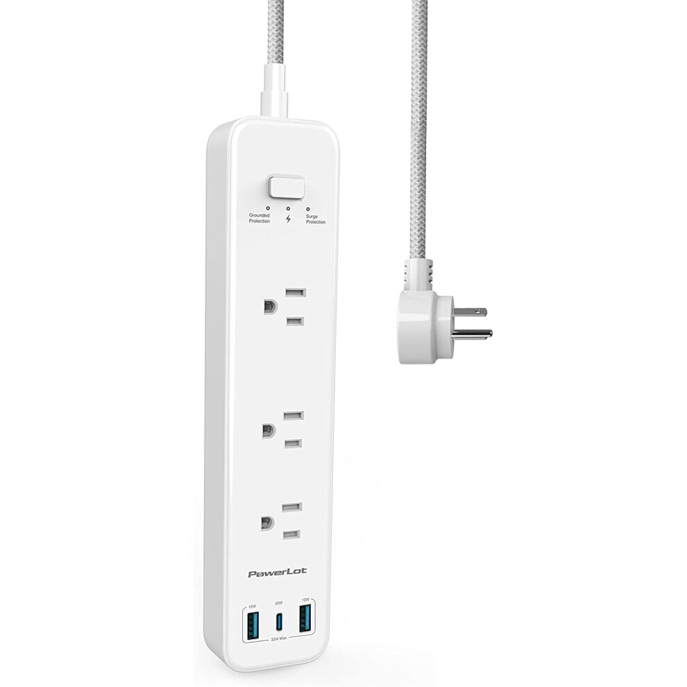 Power Strip Surge Protector With 3 Outlets And 3 Usb Ports 917087634830