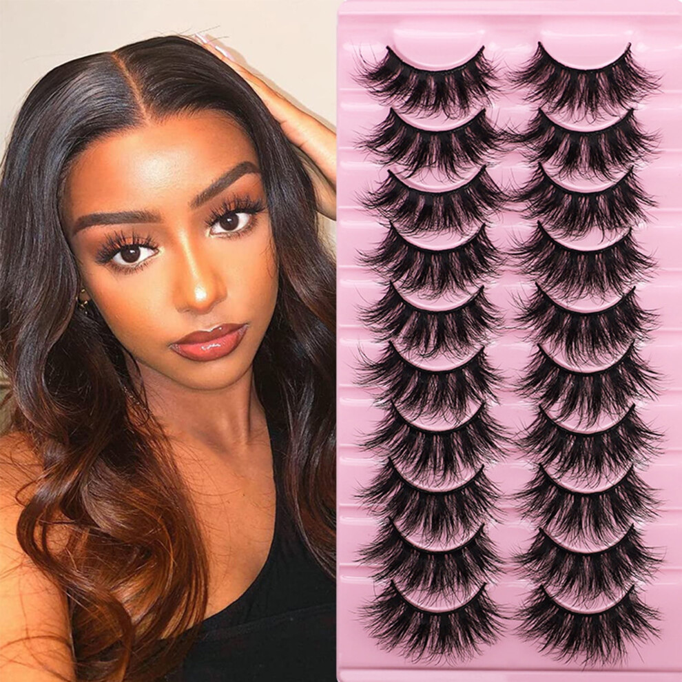 Hesroicy false eyelashes soft thick imitation mink 10 pairs