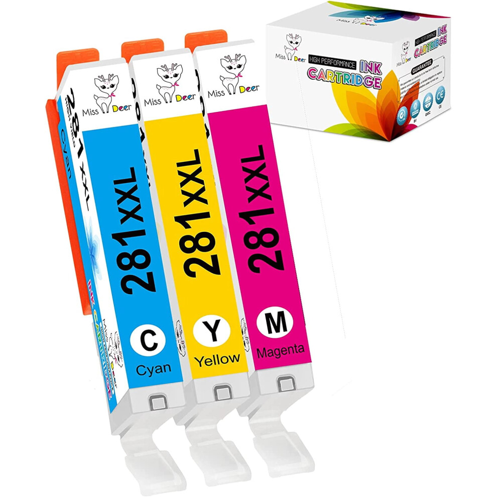 Canon Cli-281Xxl Ink Cartridges Compatible With Pixma Cyan/Magenta 917087639194