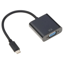 Cábla Tiontaire Cineál C go VGA jixopn, Cuibheoir USB3.1 Fireann go Baineann, 1080P FHD do MacBook12", Chromebook Pixel, Lumia950XL