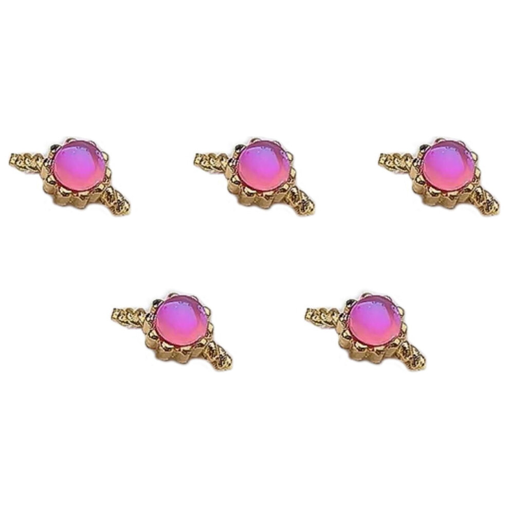Nail Rhinestones Alloy 3D Glossy Manicure Decor 5pcs