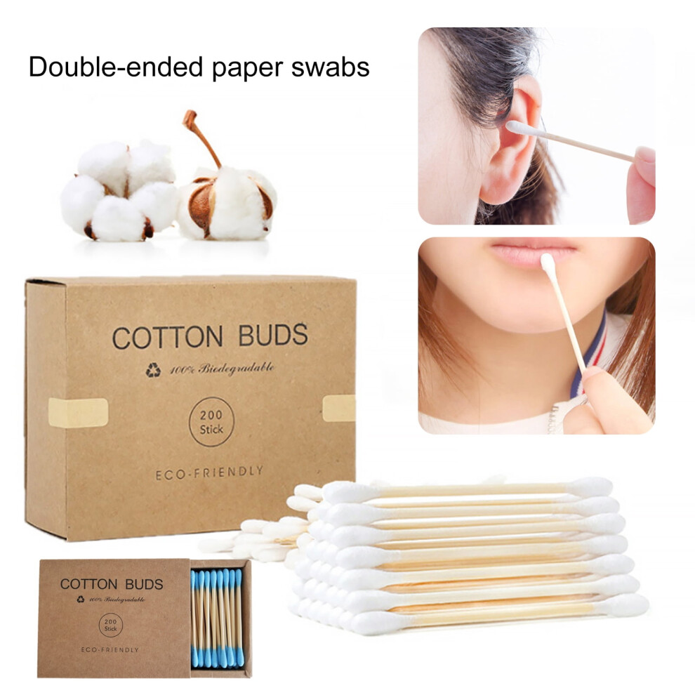 Hesroicy disposable cotton swabs double-head 100 pcs