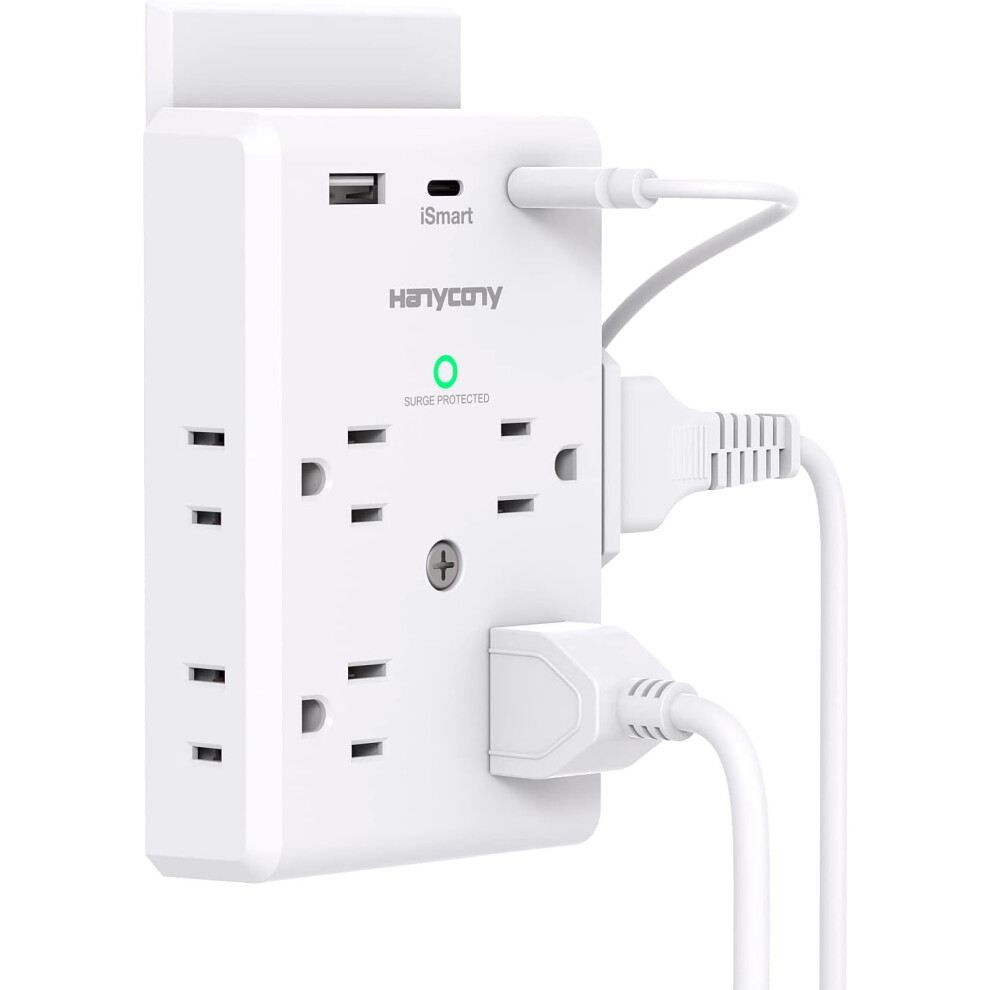 Power Strip With Usb-C Ports 3-Sided 8 Outlets 900J Surge 917087635998