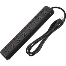 Metal Power Strip with Individual Switches 8 Outlets 6 FT