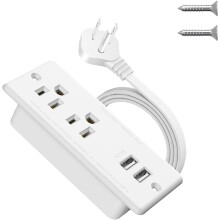 Listwa zasilająca wpuszczana z USB, płaska wtyczka, ultracienki przedłużacz, stacja ładowania mebli na stolik boczny, końcówka