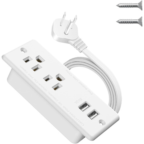 Εντοιχισμένο πολύπριζο με USB, επίπεδη πρίζα, εξαιρετικά λεπτό καλώδιο προέκτασης,