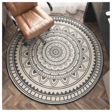 (80cm, Beige) Round Office Chair Mat compatible with Hardwood Floor Computer Gaming Rolling Chair Mat Floor Protector Mat